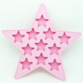 1pc Pentagram Cake Mold Silicone Epoxy Mold Food Grade Ice Box Creative Baking Tools Ice Mold Ice Cubes (Color: Pink)