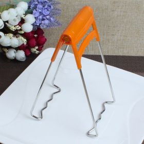 Bowl Holder Bowl Clamp Tongs Clip Pot Stainless Steel Foldable Dish Holder Steamer Lifter Picker Heat Insulation Plate Tong Anti-hot Clamp Grippe (Color: Orange)